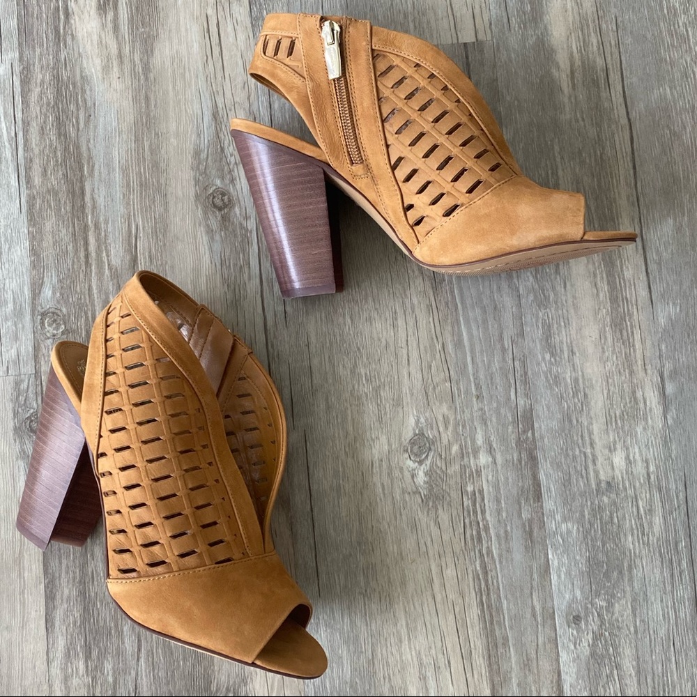 Vince Camuto Perforated Leather Heeled Sandals